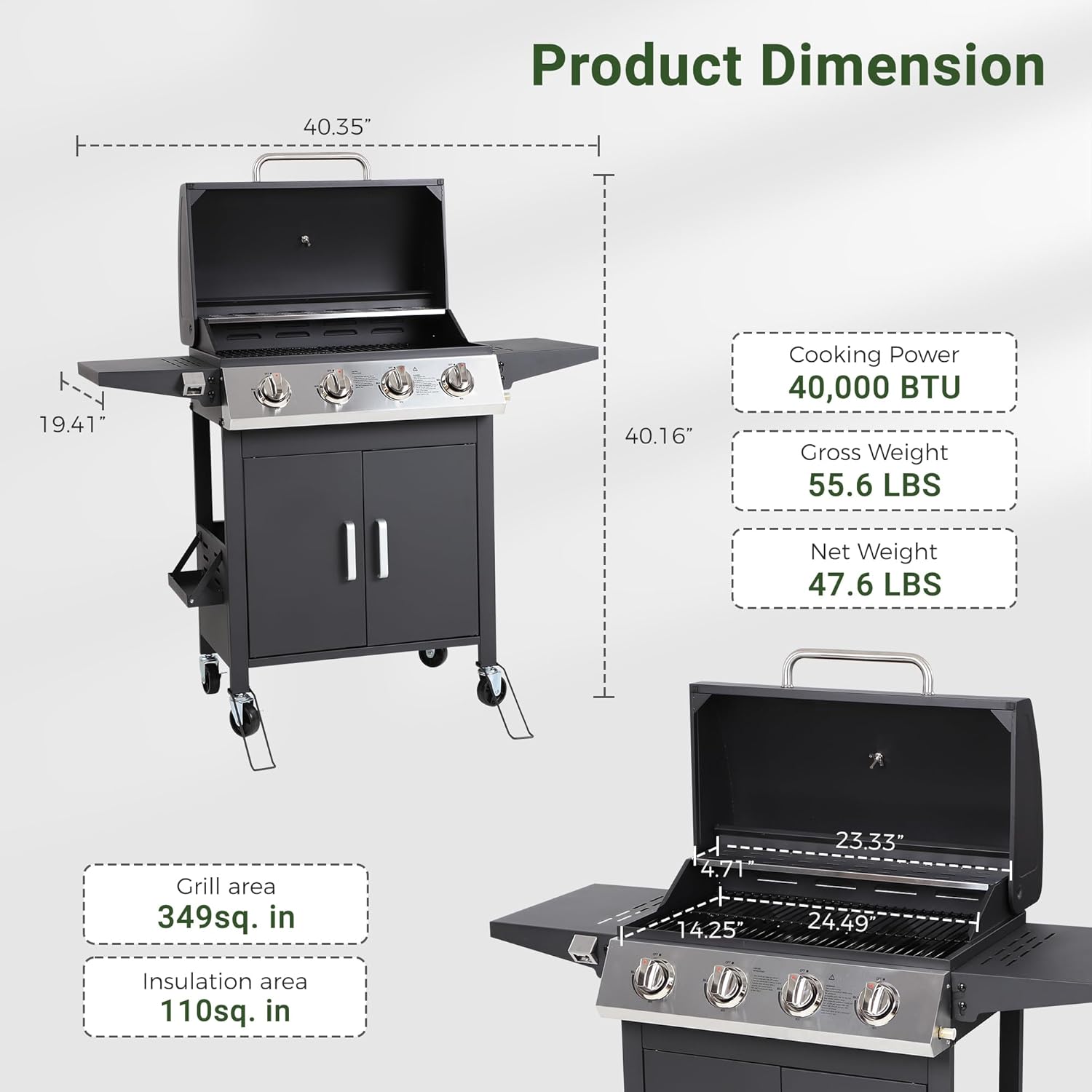 4-Burner Propane Gas Grill