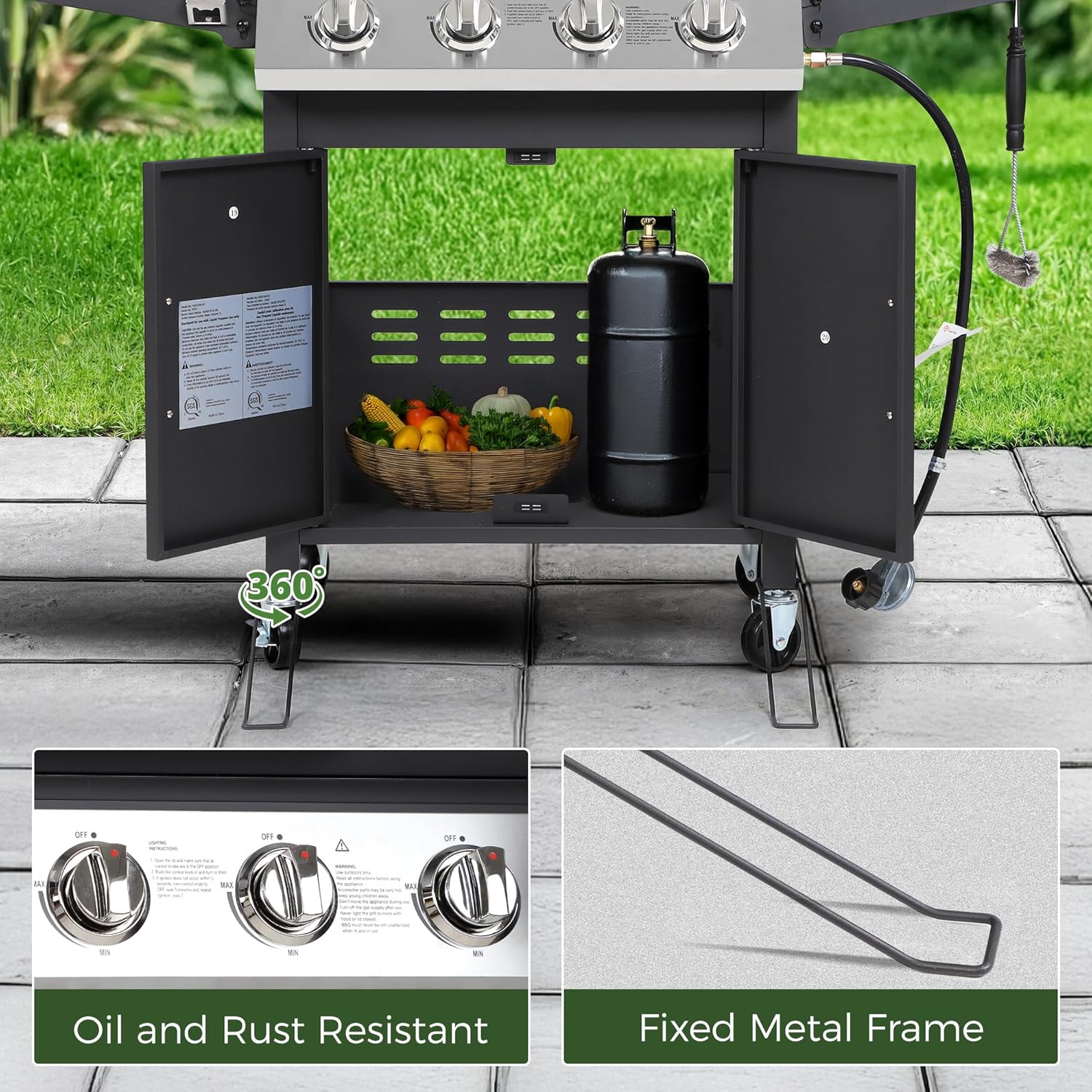 4-Burner Propane Gas Grill