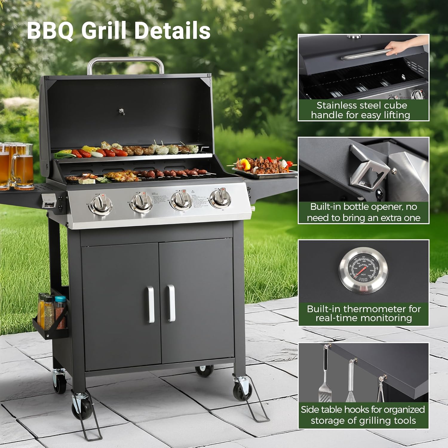 4-Burner Propane Gas Grill